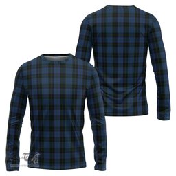 ScotsTee Shop Scottish Clergy Blue Clan Tartan Long Sleeve T Shirt