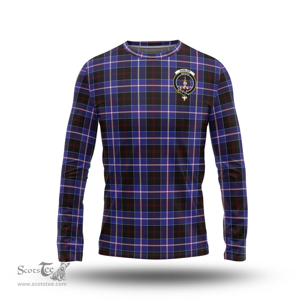ScotsTee Shop Scottish Dunlop Modern Clan Crest Tartan Long Sleeve T Shirt