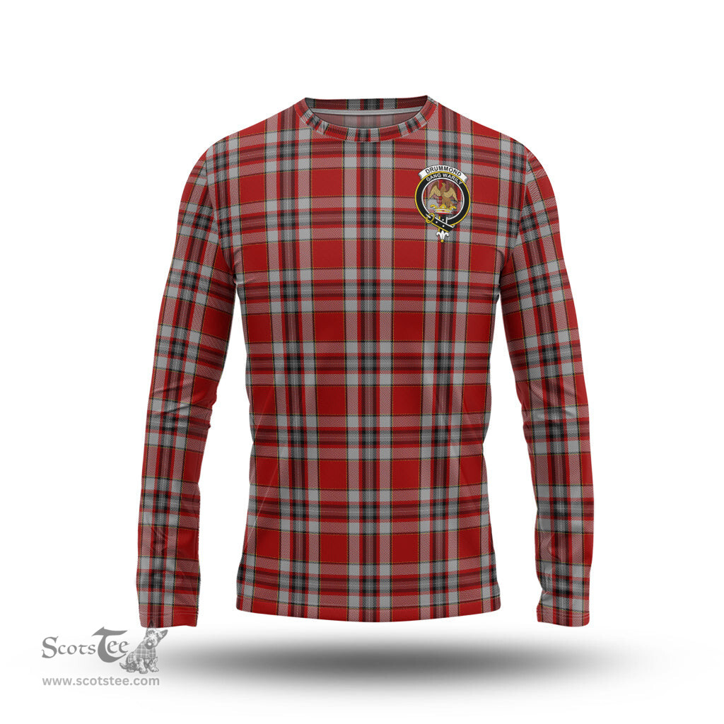 ScotsTee Shop Scottish Drummond of Perth Dress Clan Crest Tartan Long Sleeve T Shirt