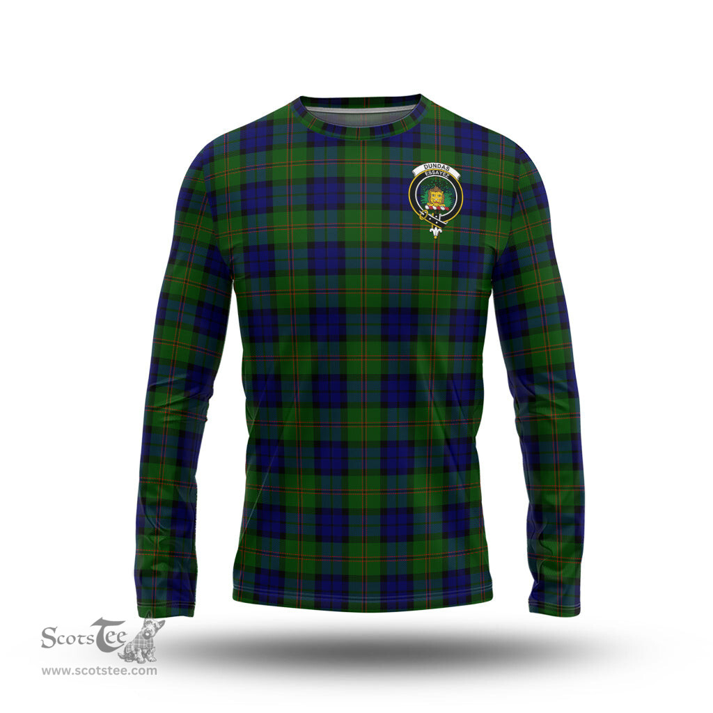 ScotsTee Shop Scottish Dundas Modern Clan Crest Tartan Long Sleeve T Shirt