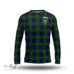 ScotsTee Shop Scottish Dundas Modern Clan Crest Tartan Long Sleeve T Shirt