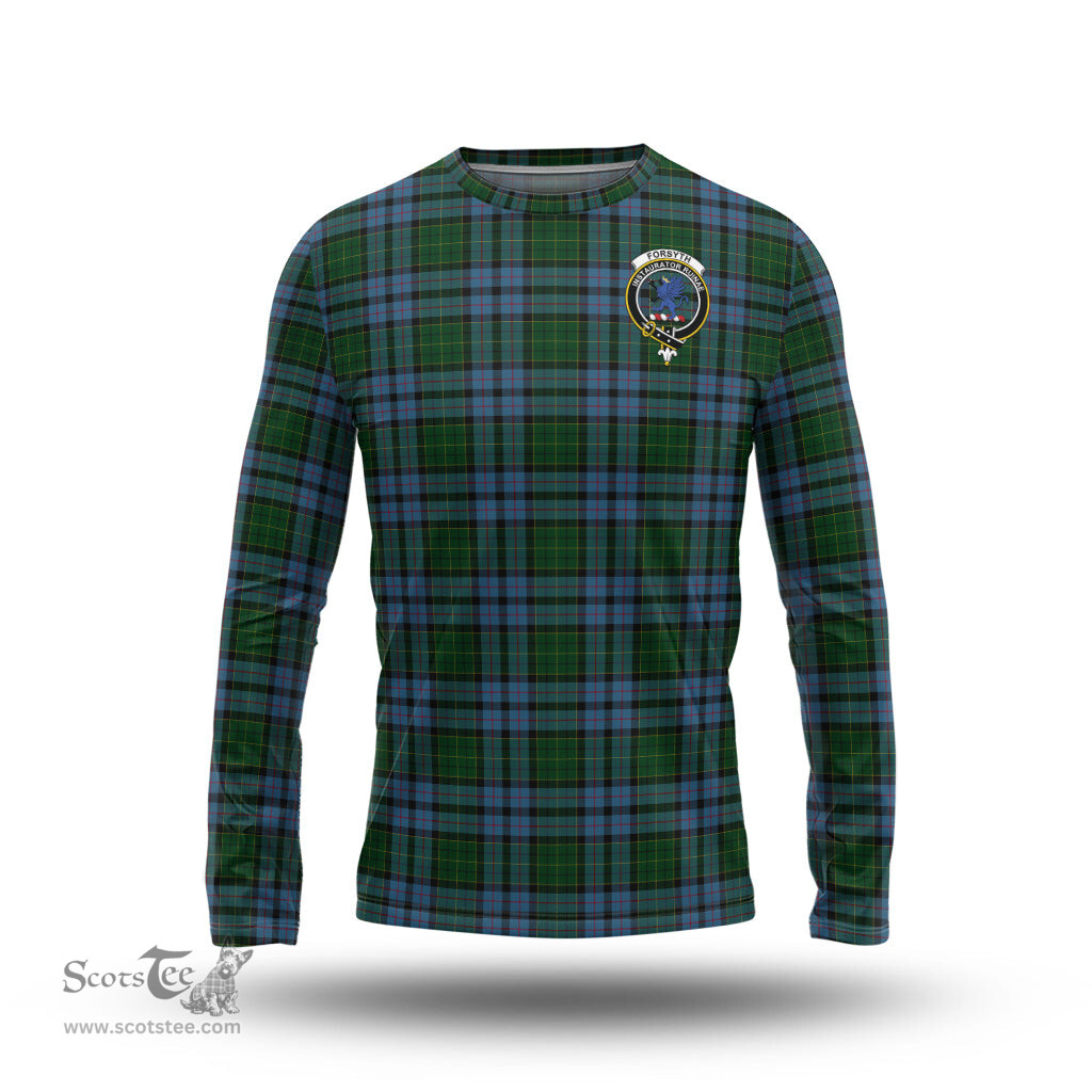 ScotsTee Shop Scottish Forsyth Clan Crest Tartan Long Sleeve T Shirt