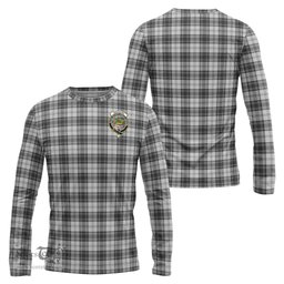 ScotsTee Shop Scottish Douglas Grey Modern Clan Crest Tartan Long Sleeve T Shirt