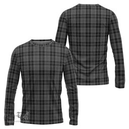 ScotsTee Shop Scottish Drummond Grey Clan Tartan Long Sleeve T Shirt