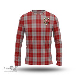 ScotsTee Shop Scottish Erskine Red Clan Crest Tartan Long Sleeve T Shirt