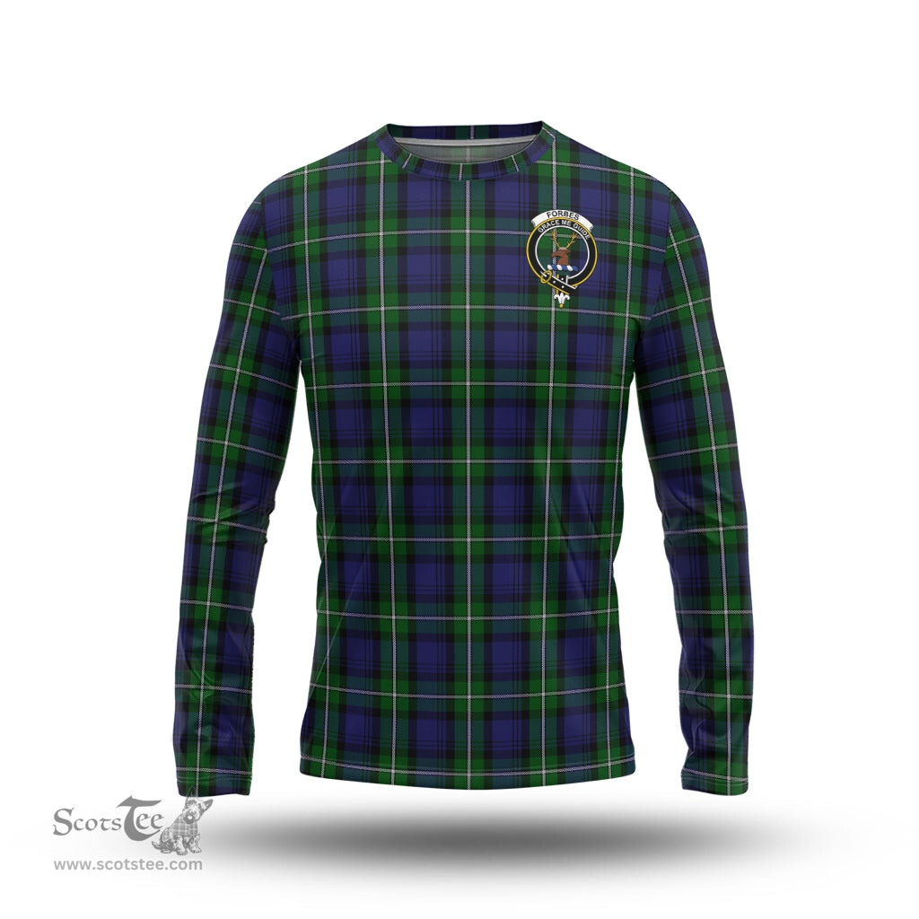 ScotsTee Shop Scottish Forbes Clan Crest Tartan Long Sleeve T Shirt