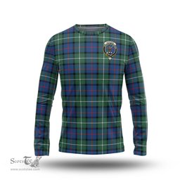 ScotsTee Shop Scottish Davidson of Tulloch Clan Crest Tartan Long Sleeve T Shirt
