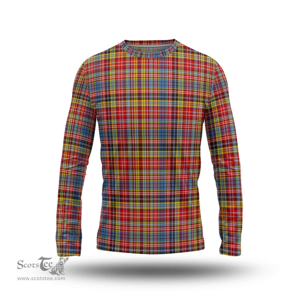 ScotsTee Shop Scottish Drummond of Strathallan Modern Clan Tartan Long Sleeve T Shirt