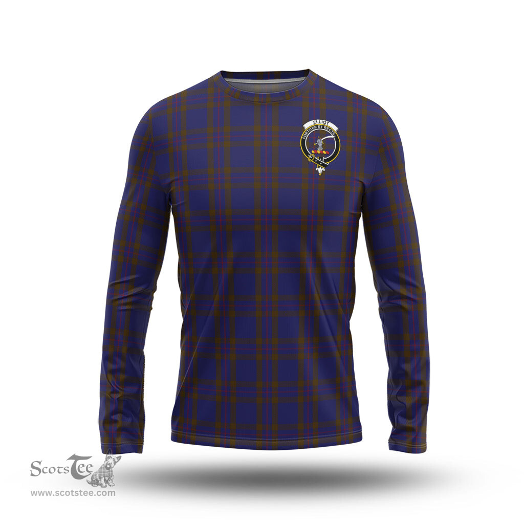 ScotsTee Shop Scottish Elliot Clan Crest Tartan Long Sleeve T Shirt