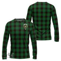 ScotsTee Shop Scottish Douglas Black Clan Crest Tartan Long Sleeve T Shirt