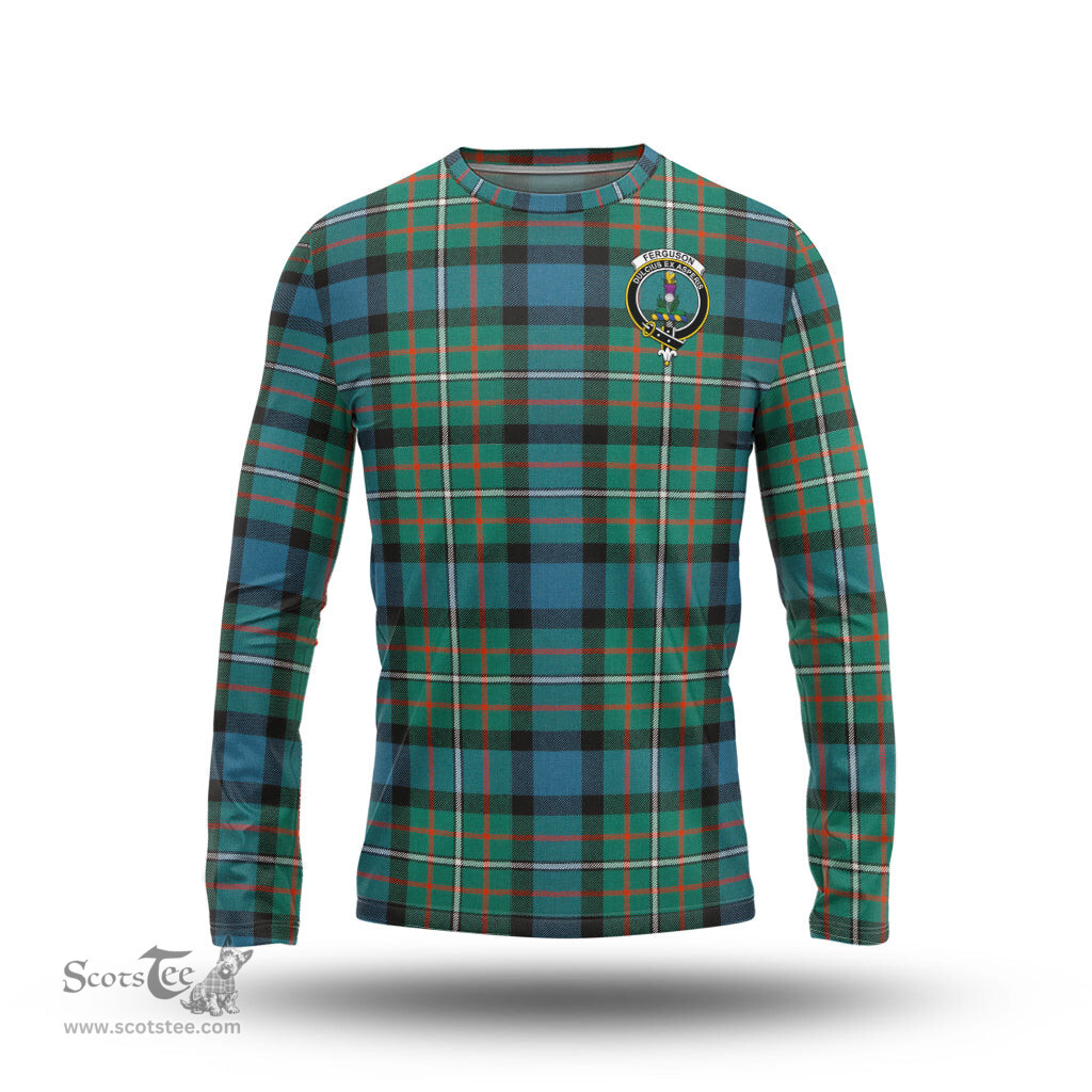 ScotsTee Shop Scottish Ferguson Ancient Clan Crest Tartan Long Sleeve T Shirt