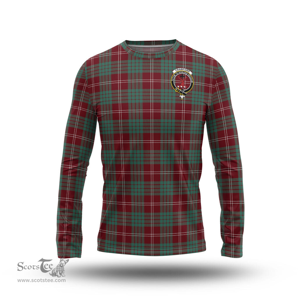 ScotsTee Shop Scottish Crawford Modern Clan Crest Tartan Long Sleeve T Shirt