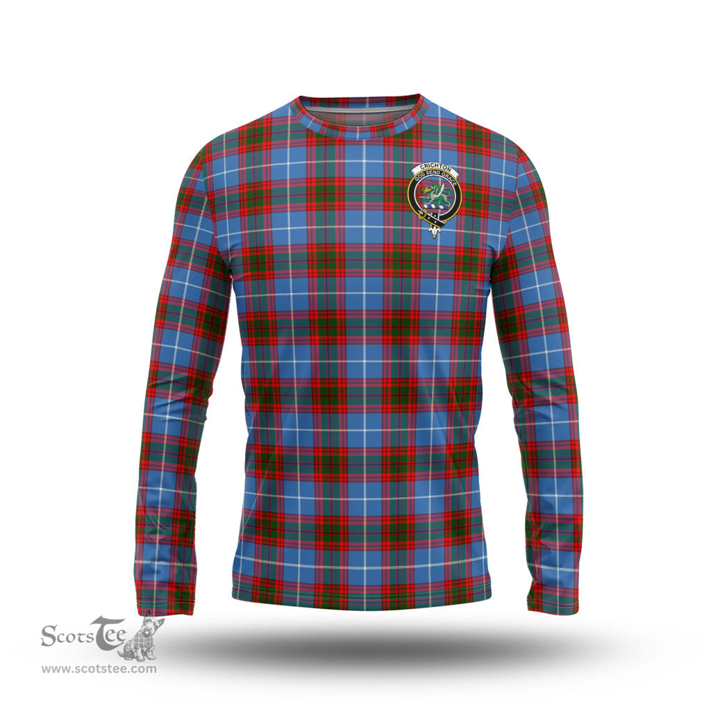 ScotsTee Shop Scottish Crichton Clan Crest Tartan Long Sleeve T Shirt