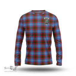ScotsTee Shop Scottish Crichton Clan Crest Tartan Long Sleeve T Shirt