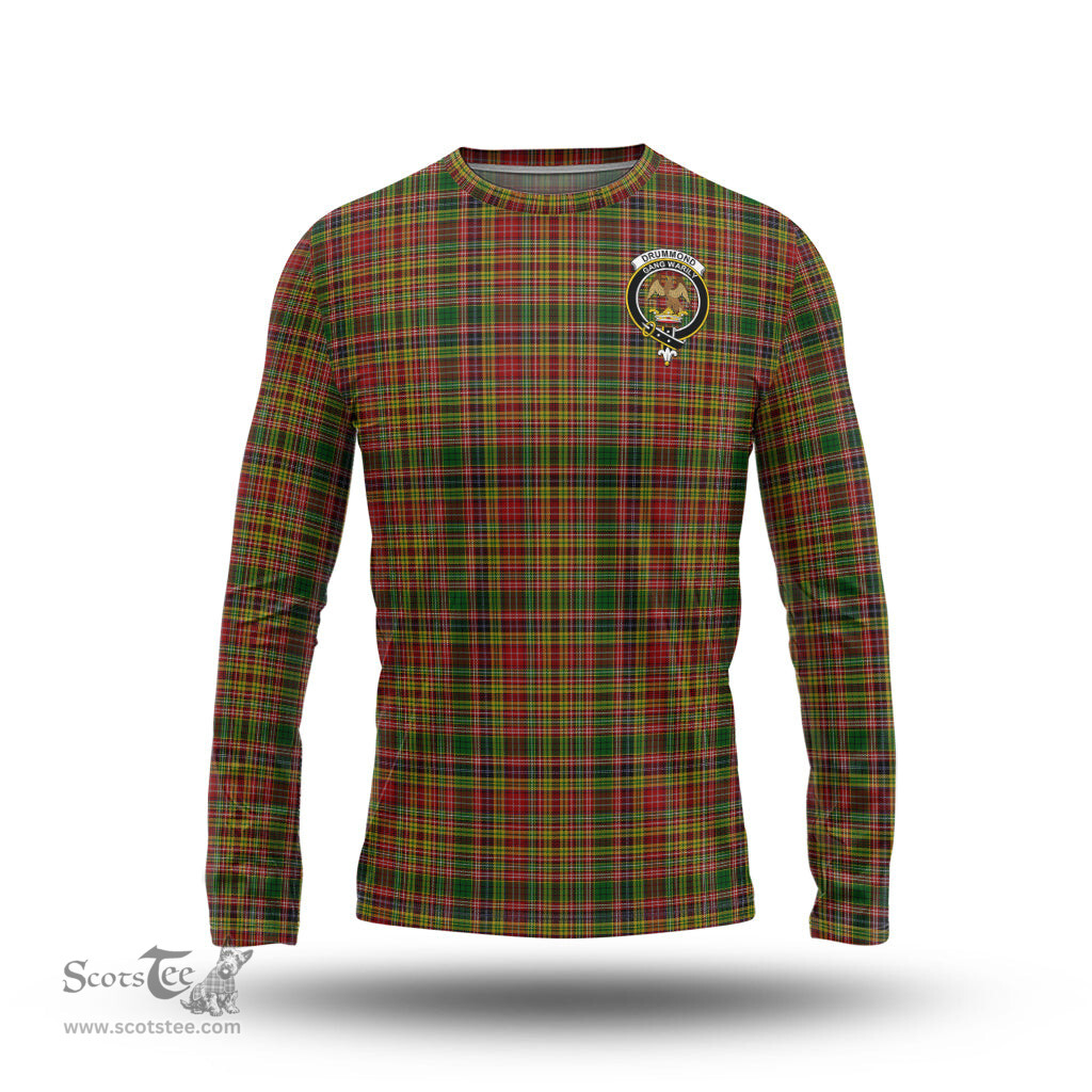 ScotsTee Shop Scottish Drummond of Strathallan Clan Crest Tartan Long Sleeve T Shirt