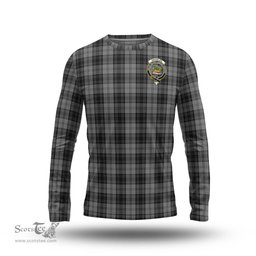 ScotsTee Shop Scottish Douglas Grey Clan Crest Tartan Long Sleeve T Shirt