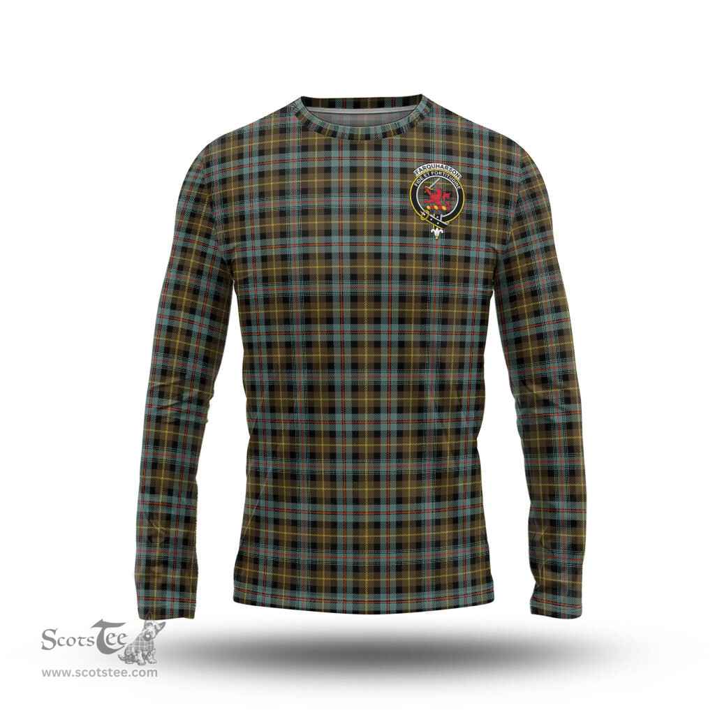 ScotsTee Shop Scottish Farquharson Weathered Clan Crest Tartan Long Sleeve T Shirt