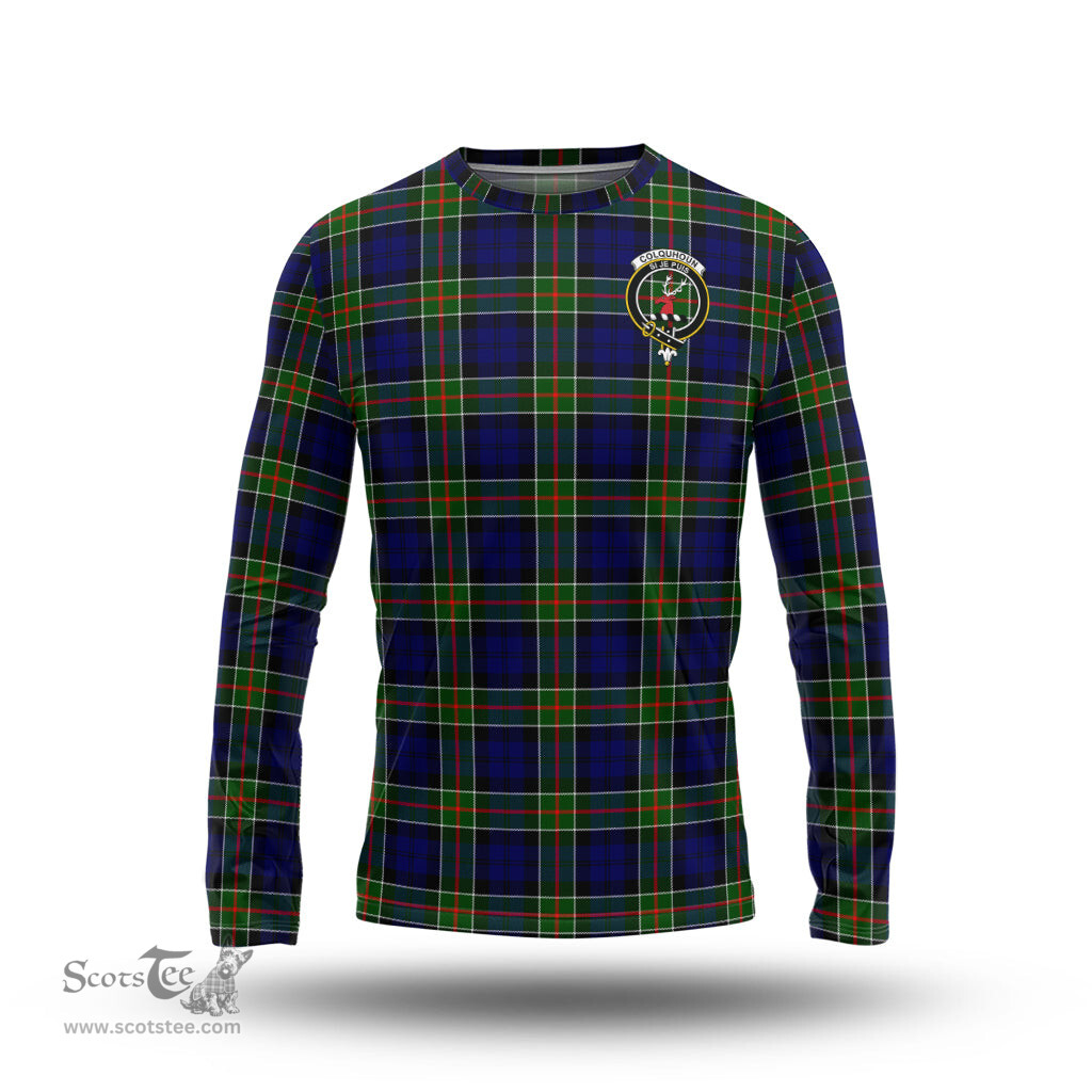 ScotsTee Shop Scottish Colquhoun Modern Clan Crest Tartan Long Sleeve T Shirt