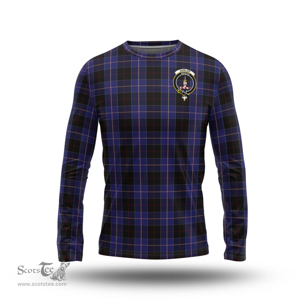 ScotsTee Shop Scottish Dunlop Clan Crest Tartan Long Sleeve T Shirt