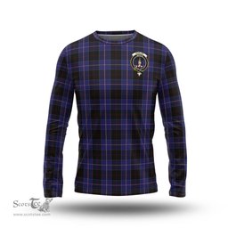 ScotsTee Shop Scottish Dunlop Clan Crest Tartan Long Sleeve T Shirt