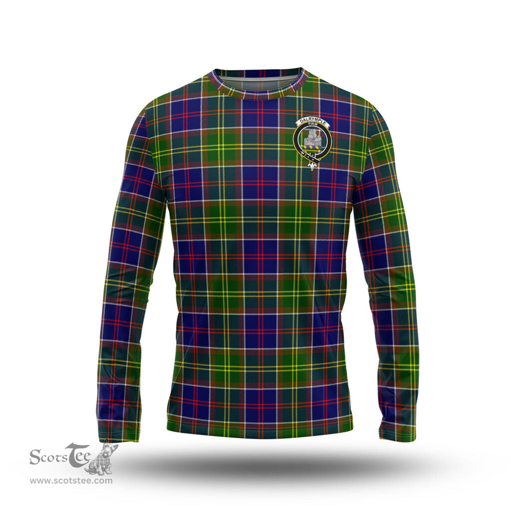ScotsTee Shop Scottish Dalrymple Clan Crest Tartan Long Sleeve T Shirt