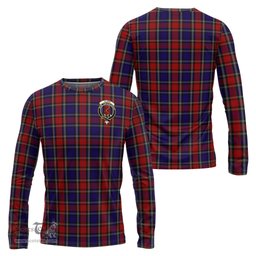 ScotsTee Shop Scottish Clark Red Clan Crest Tartan Long Sleeve T Shirt
