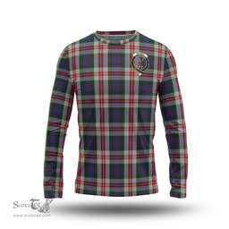 ScotsTee Shop Scottish Fraser Red Dress Clan Crest Tartan Long Sleeve T Shirt
