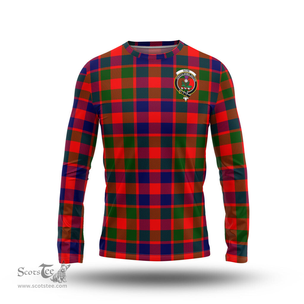 ScotsTee Shop Scottish Gow of Skeoch Clan Crest Tartan Long Sleeve T Shirt
