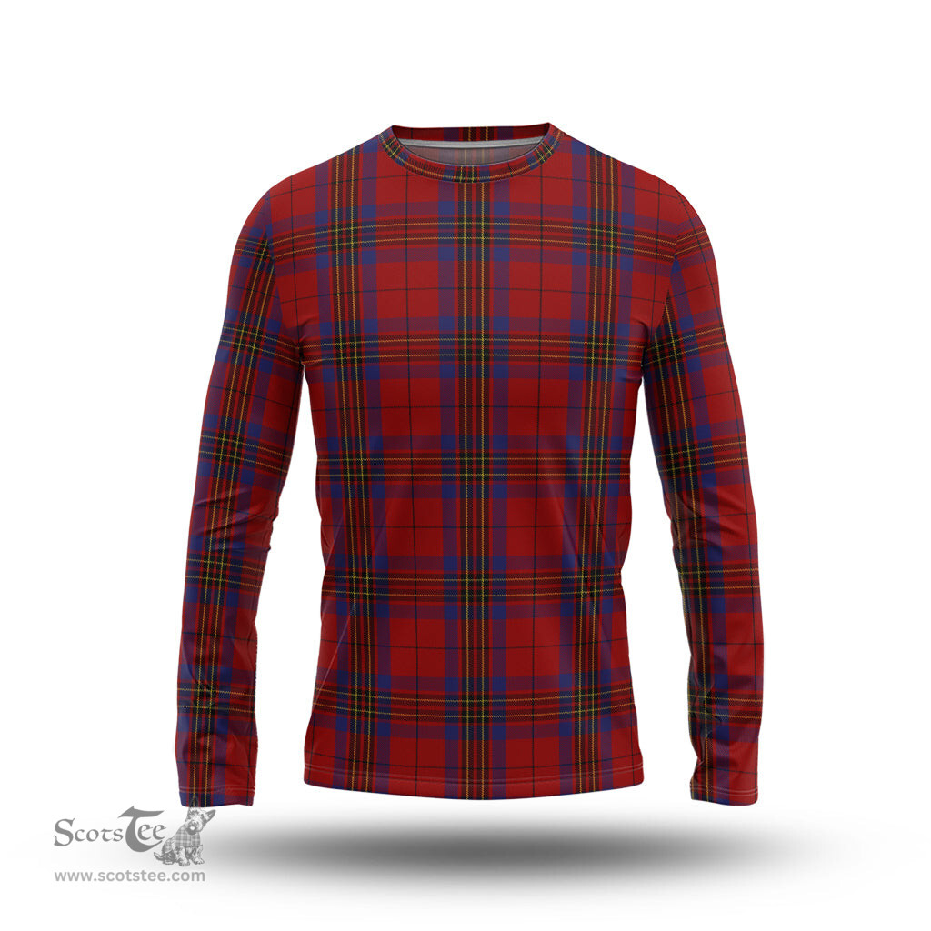 ScotsTee Shop Scottish Leslie Red Clan Tartan Long Sleeve T Shirt