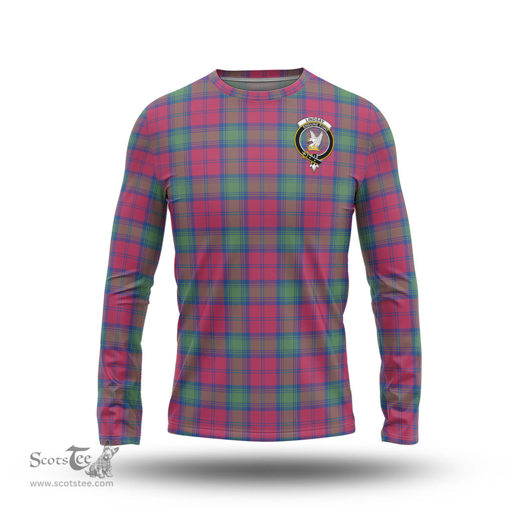 ScotsTee Shop Scottish Lindsay Ancient Clan Crest Tartan Long Sleeve T Shirt
