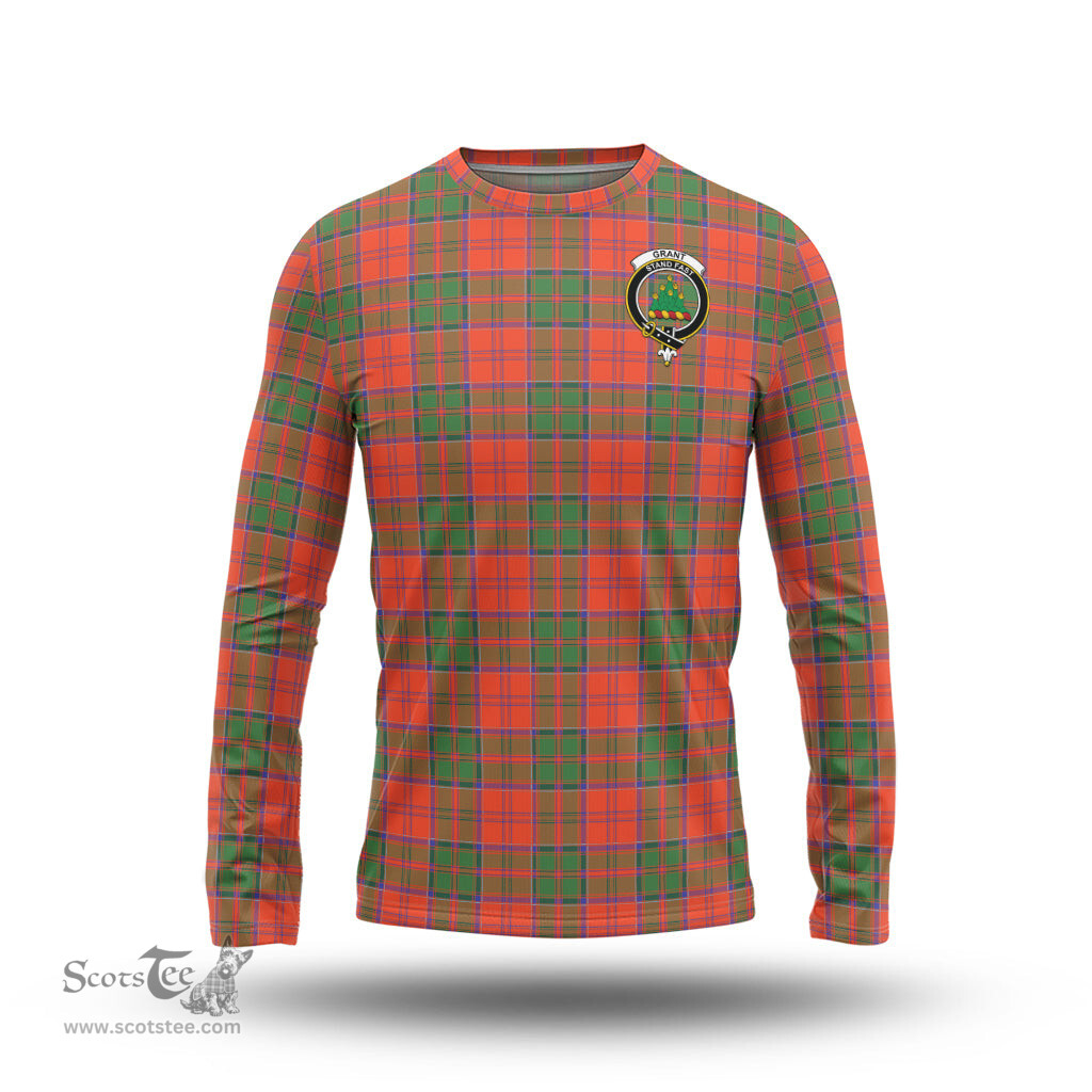 ScotsTee Shop Scottish Grant Ancient Clan Crest Tartan Long Sleeve T Shirt