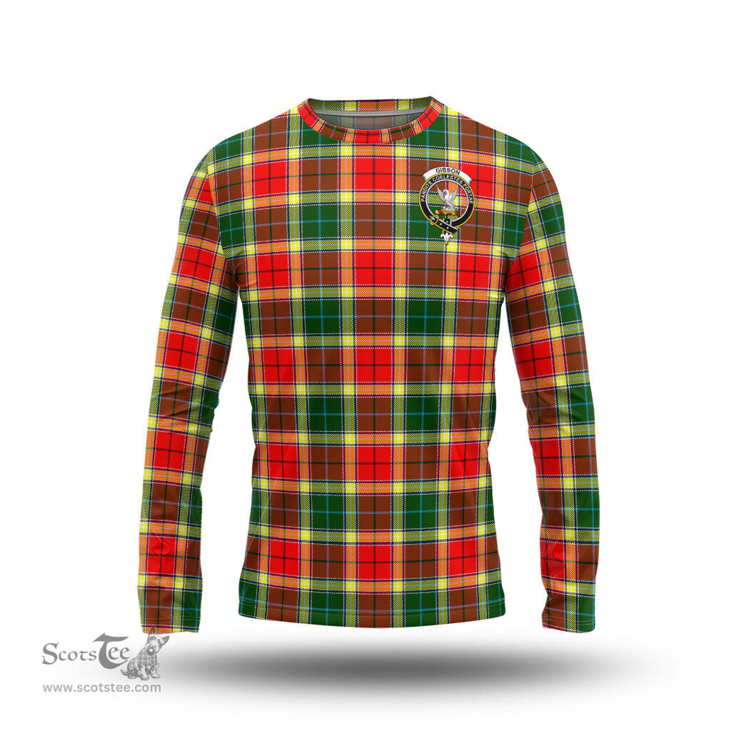 ScotsTee Shop Scottish Gibson Clan Crest Tartan Long Sleeve T Shirt