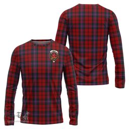 ScotsTee Shop Scottish Kelly of Sleat Red Clan Crest Tartan Long Sleeve T Shirt