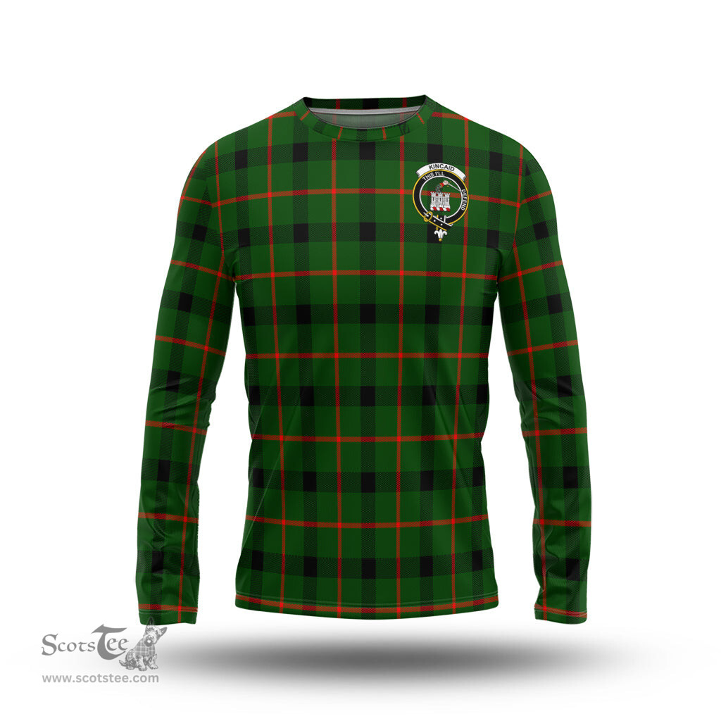 ScotsTee Shop Scottish Kincaid Modern Clan Crest Tartan Long Sleeve T Shirt
