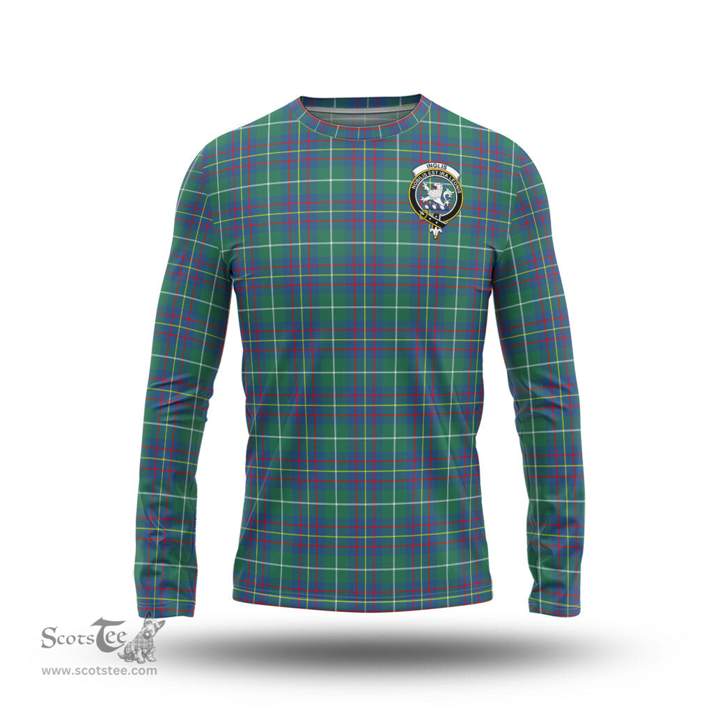 ScotsTee Shop Scottish Inglis Ancient Clan Crest Tartan Long Sleeve T Shirt