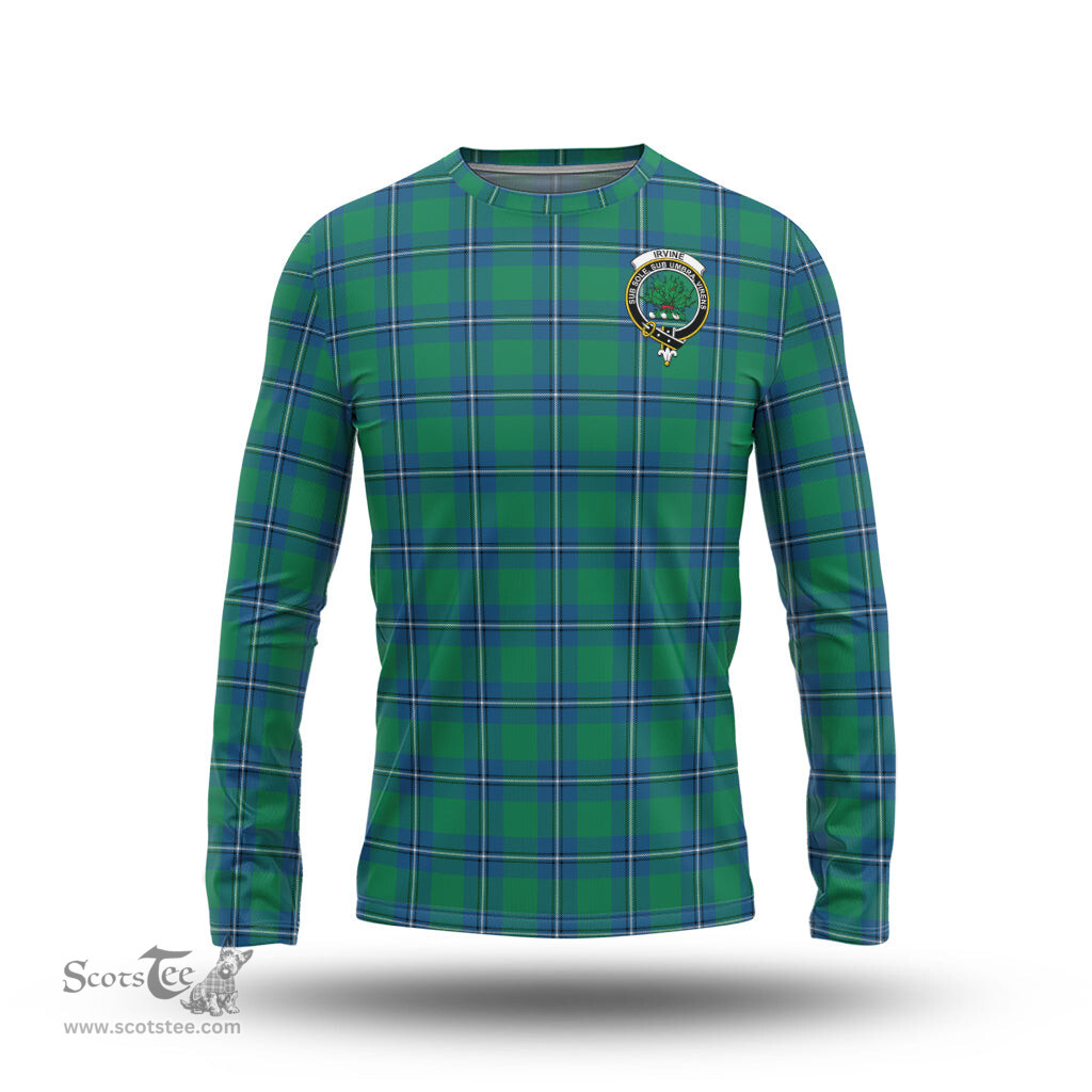 ScotsTee Shop Scottish Irvine Ancient Clan Crest Tartan Long Sleeve T Shirt