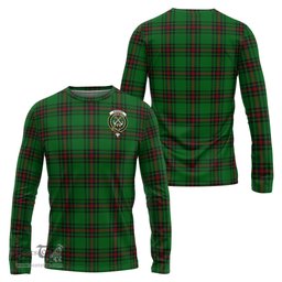 ScotsTee Shop Scottish Kinnear Clan Crest Tartan Long Sleeve T Shirt