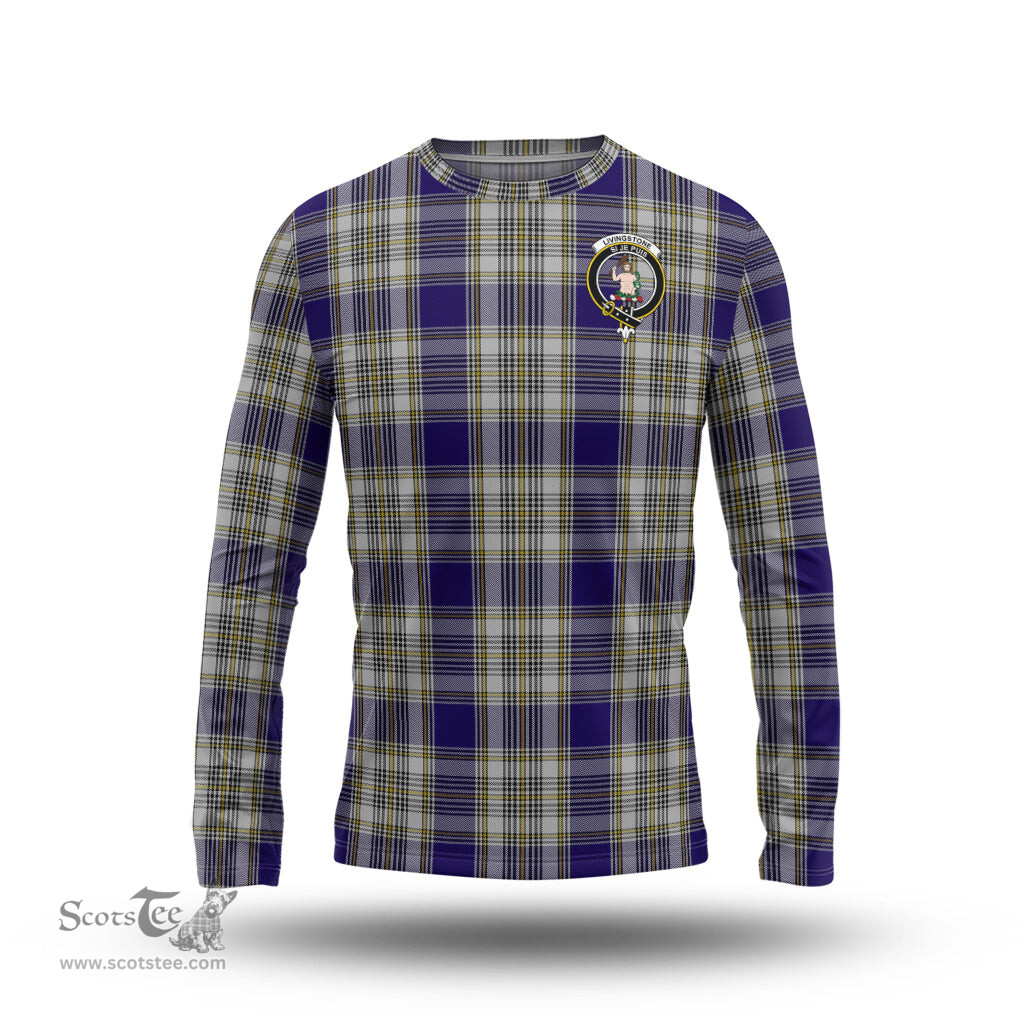 ScotsTee Shop Scottish Livingstone Dress Clan Crest Tartan Long Sleeve T Shirt