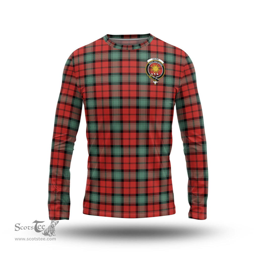 ScotsTee Shop Scottish Kerr Ancient Clan Crest Tartan Long Sleeve T Shirt