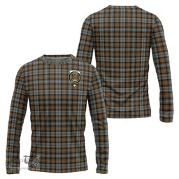 ScotsTee Shop Scottish Gordon Weathered Clan Crest Tartan Long Sleeve T Shirt