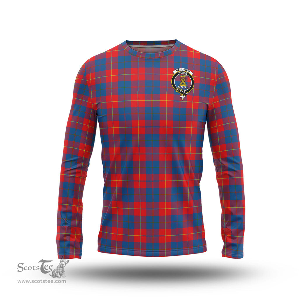 ScotsTee Shop Scottish Galloway Red Clan Crest Tartan Long Sleeve T Shirt