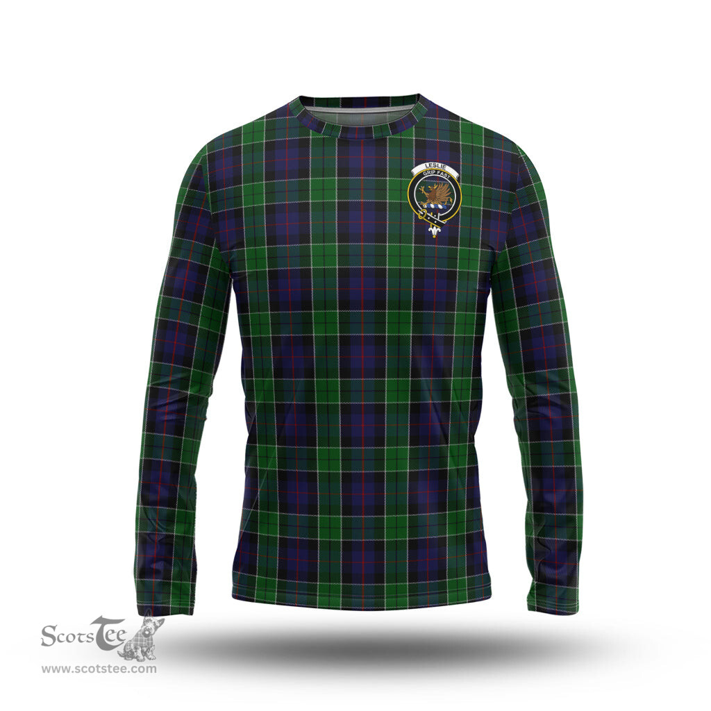 ScotsTee Shop Scottish Leslie Hunting Clan Crest Tartan Long Sleeve T Shirt