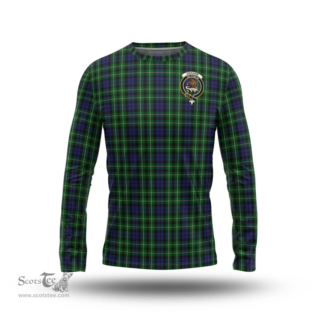 ScotsTee Shop Scottish Graham of Montrose Clan Crest Tartan Long Sleeve T Shirt