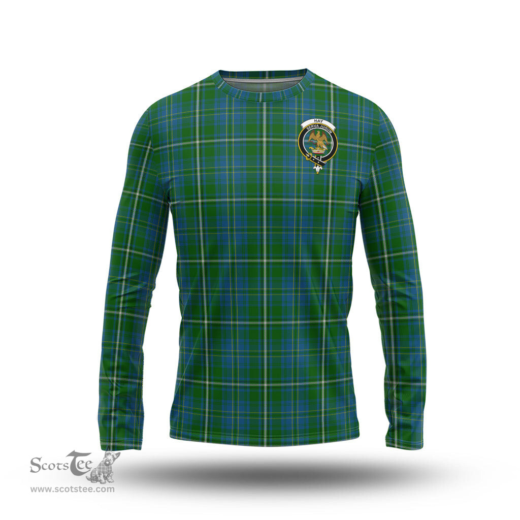 ScotsTee Shop Scottish Hay Hunting Clan Crest Tartan Long Sleeve T Shirt