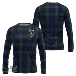 ScotsTee Shop Scottish Lumsden Green Clan Crest Tartan Long Sleeve T Shirt