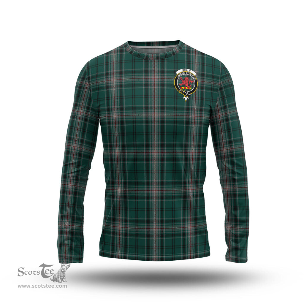 ScotsTee Shop Scottish Kelly of Sleat Hunting Clan Crest Tartan Long Sleeve T Shirt