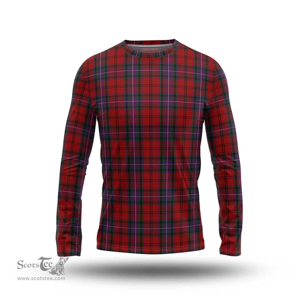 ScotsTee Shop Scottish Kelly of Sleat Red Clan Tartan Long Sleeve T Shirt