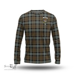 ScotsTee Shop Scottish Graham of Menteith Weathered Clan Crest Tartan Long Sleeve T Shirt