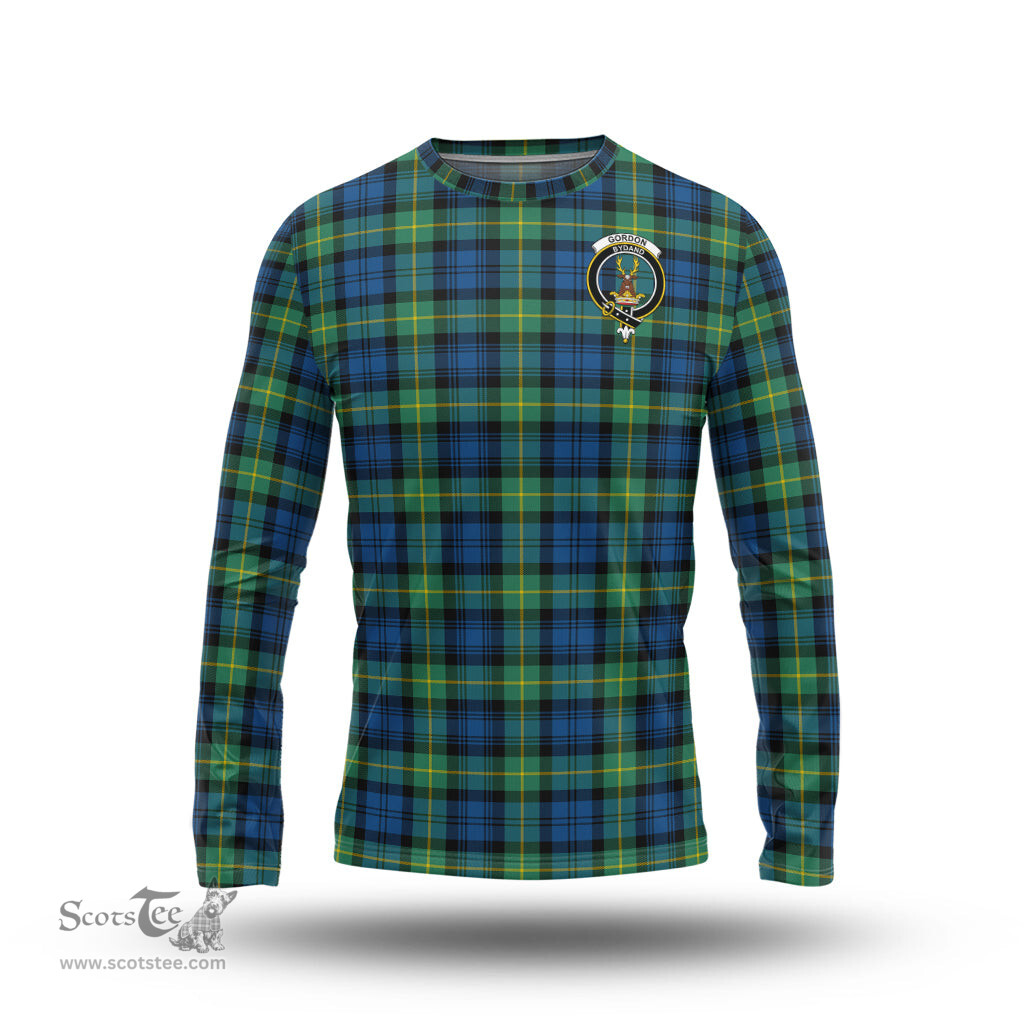 ScotsTee Shop Scottish Gordon Ancient Clan Crest Tartan Long Sleeve T Shirt