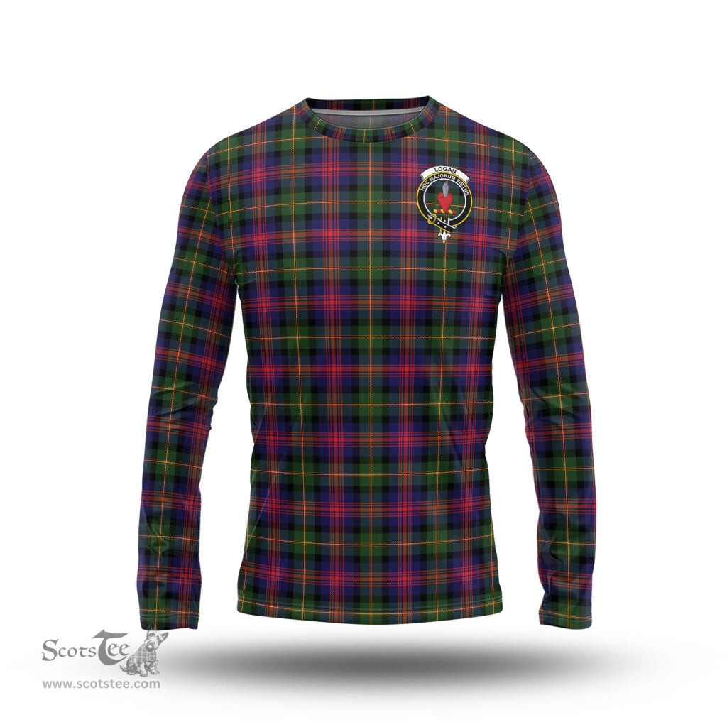 ScotsTee Shop Scottish Logan Modern Clan Crest Tartan Long Sleeve T Shirt